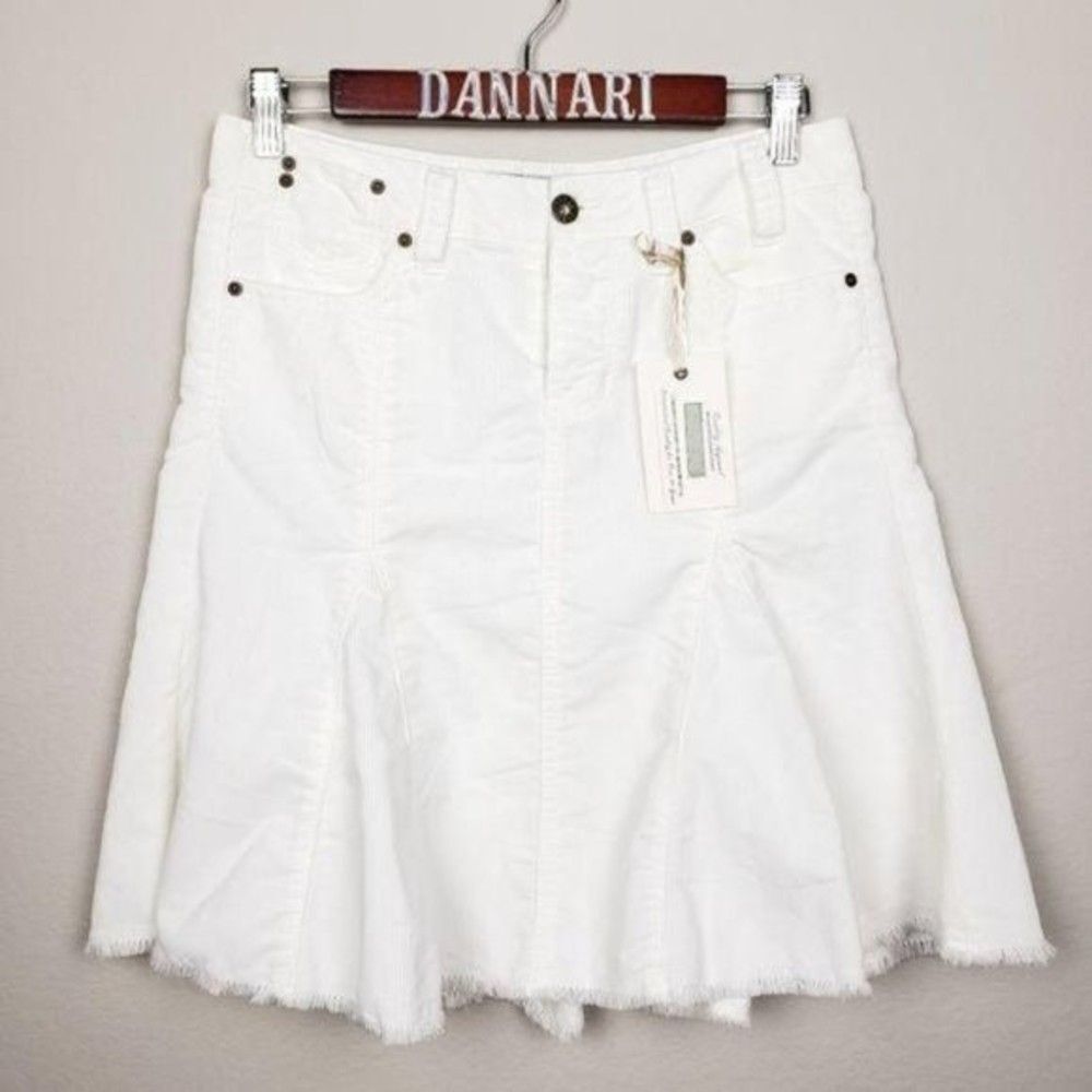 Guess godet coudoury jeans skirt white size 24